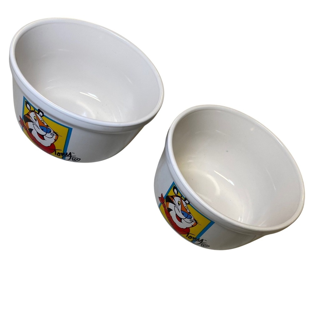 Tony the Tiger Kellogg's Cereal Bowls Set of‎ 2 2002 Houston Harvest Ceramic